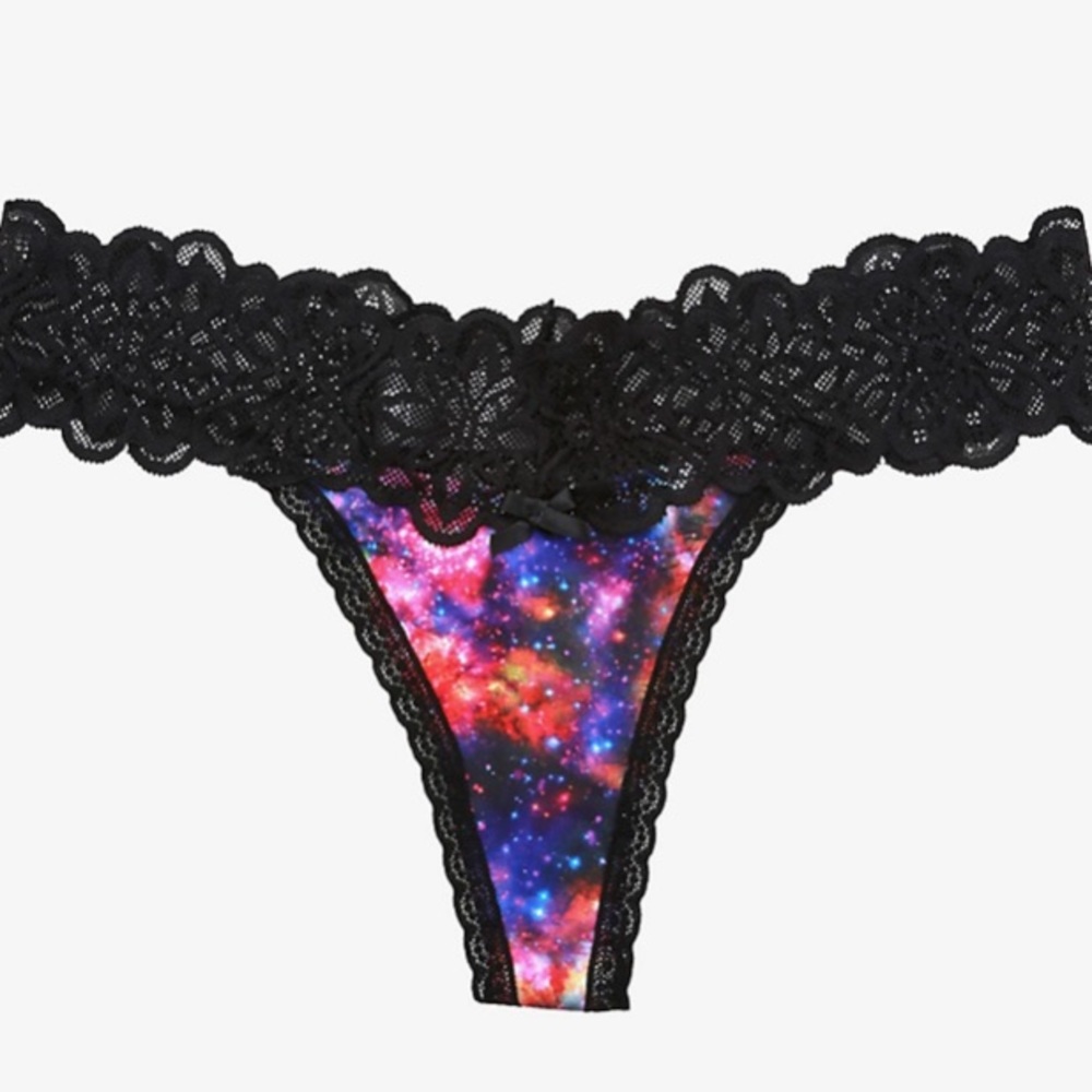 Black Lace Galaxy‎ Thong Panty Hot Topic
